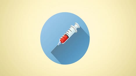 animación del icono de la vacuna sobre un fondo verde