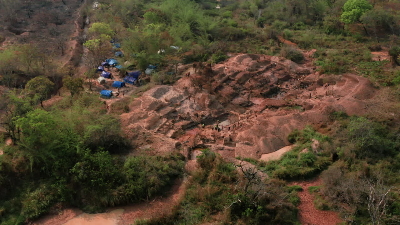 flying over a diamond mine, Africa 3