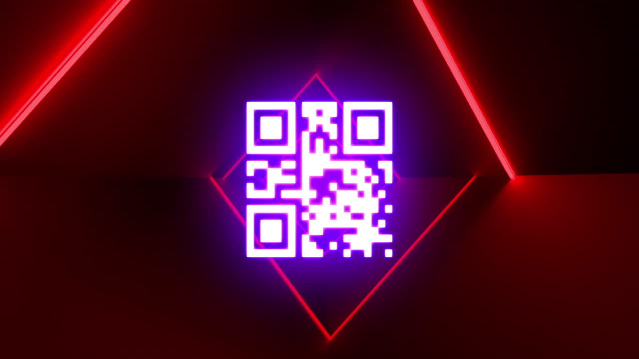 Animation of flickering white QR code