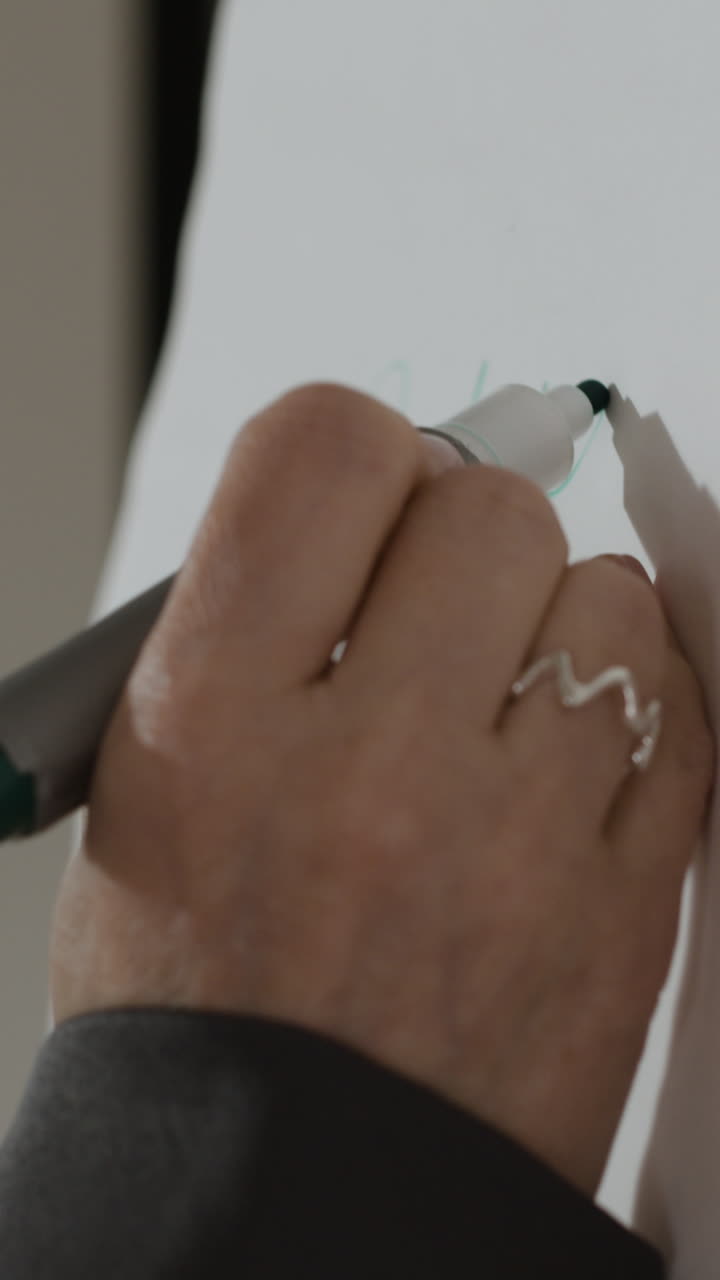 Hand writing on whiteboard with a marker