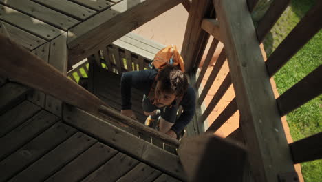 High-perspective-shot-of-a-hiker-man-with