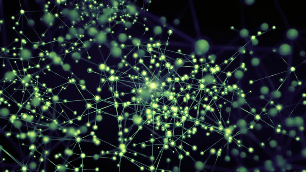 Expanding Abstract Green Digital Network Connection