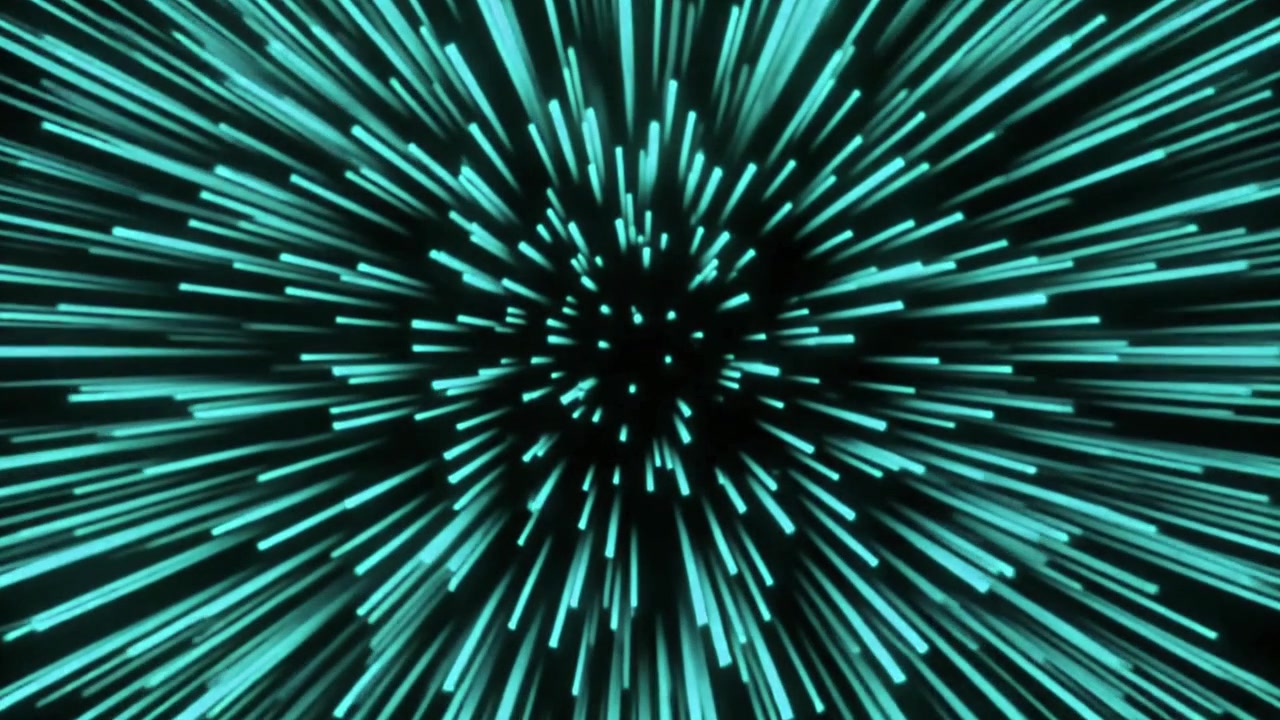 Abstract Motion Background with Glowing Cyan Light Streaks