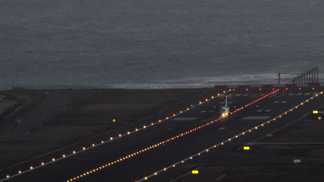 The-plane-departs-from-the-airport-on-the-island