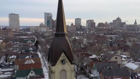 aerial view of religious church [4k