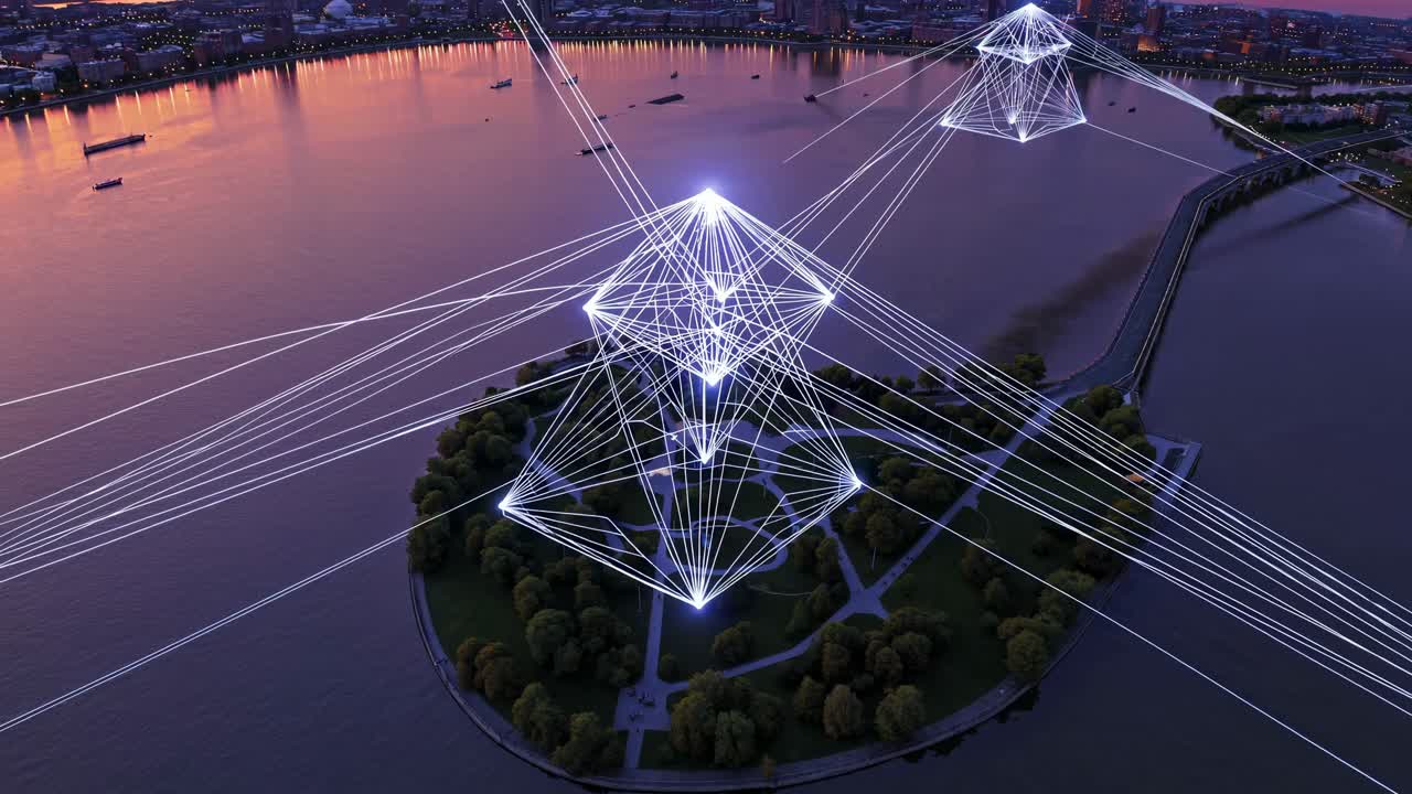 Island Network at Sunset