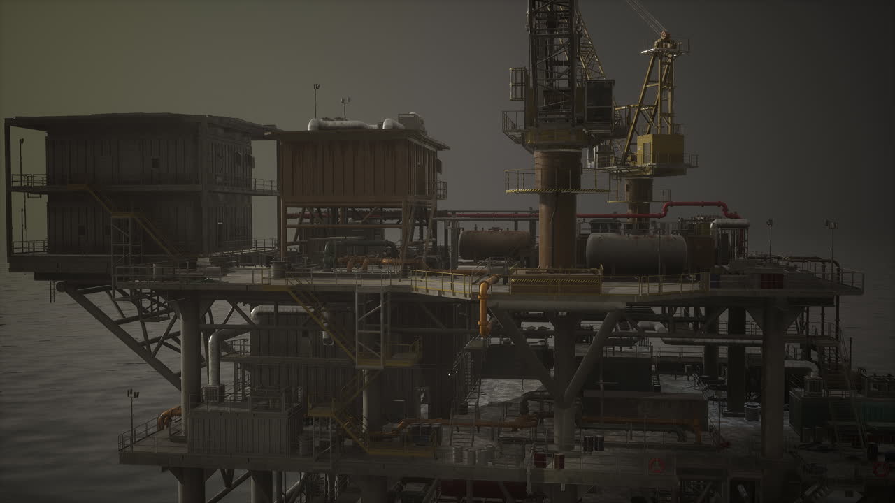 Olieboreplatform i havet