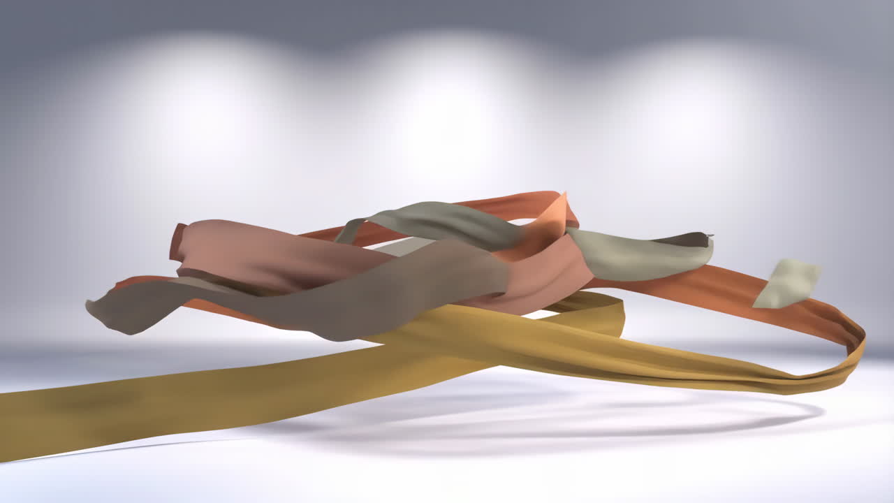 Abstract Flowing Ribbons in Muted Earth Tones