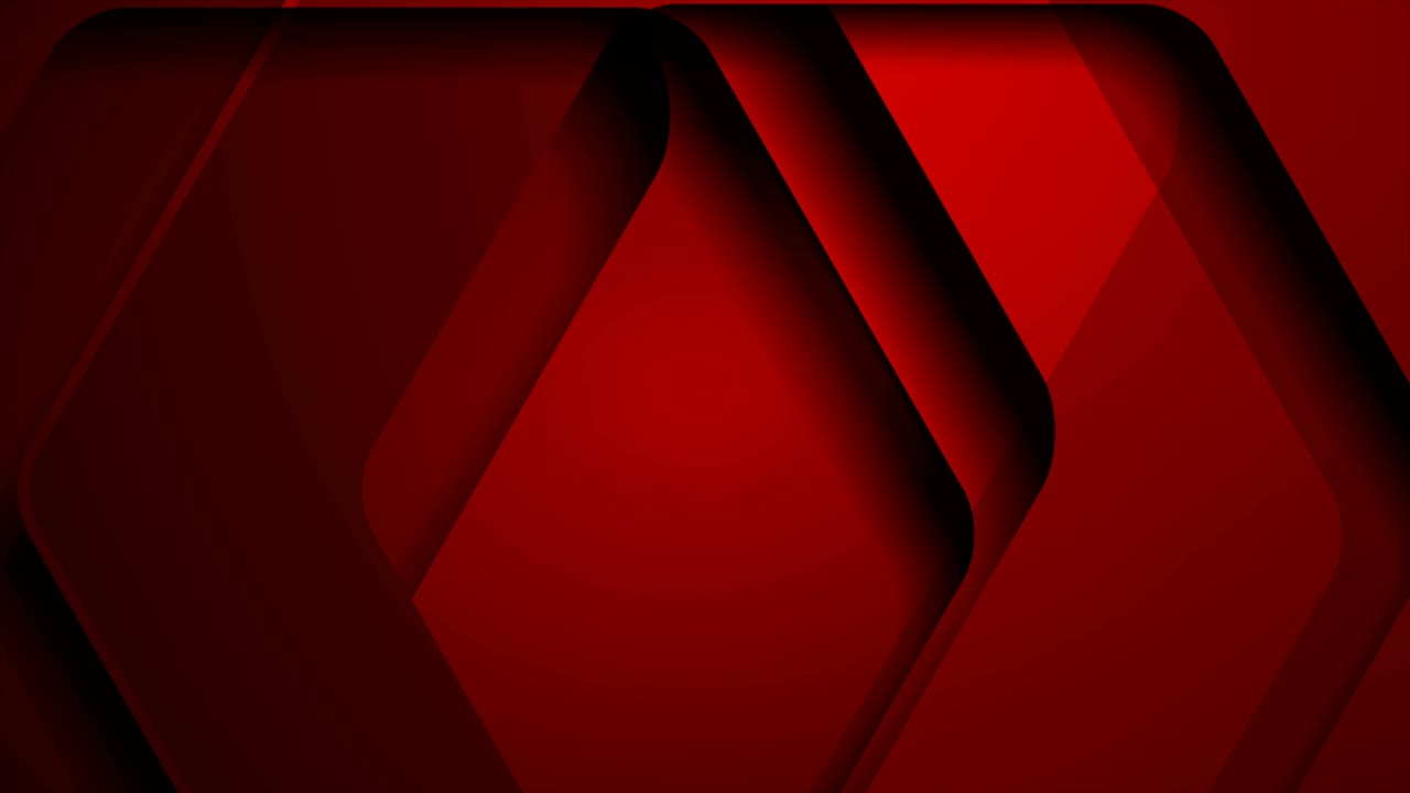 Sfondo animato tecnologico geometrico rosso scuro con esagoni