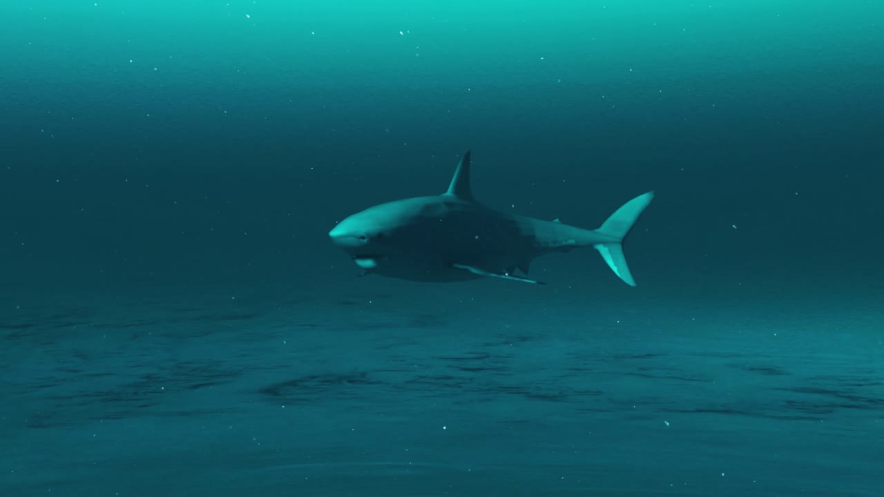 Shark in the Deep Ocean