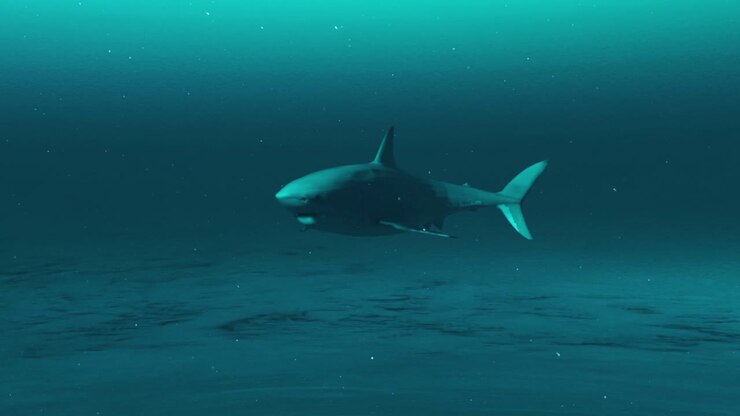 Shark in the Deep Ocean