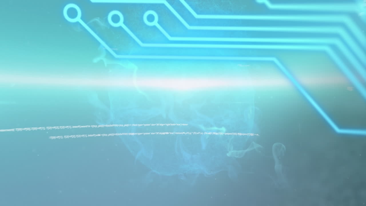 Animation of data processing in black background