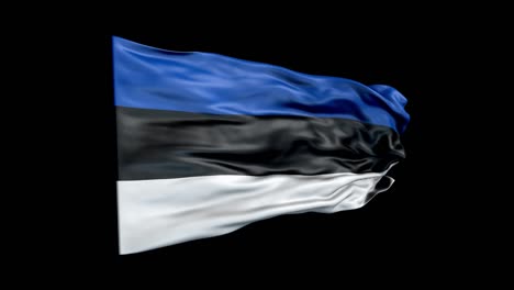 realistic estonia flag is waving 3d animation. national flag of estonia. 4k estonia flag seamless loop animation.