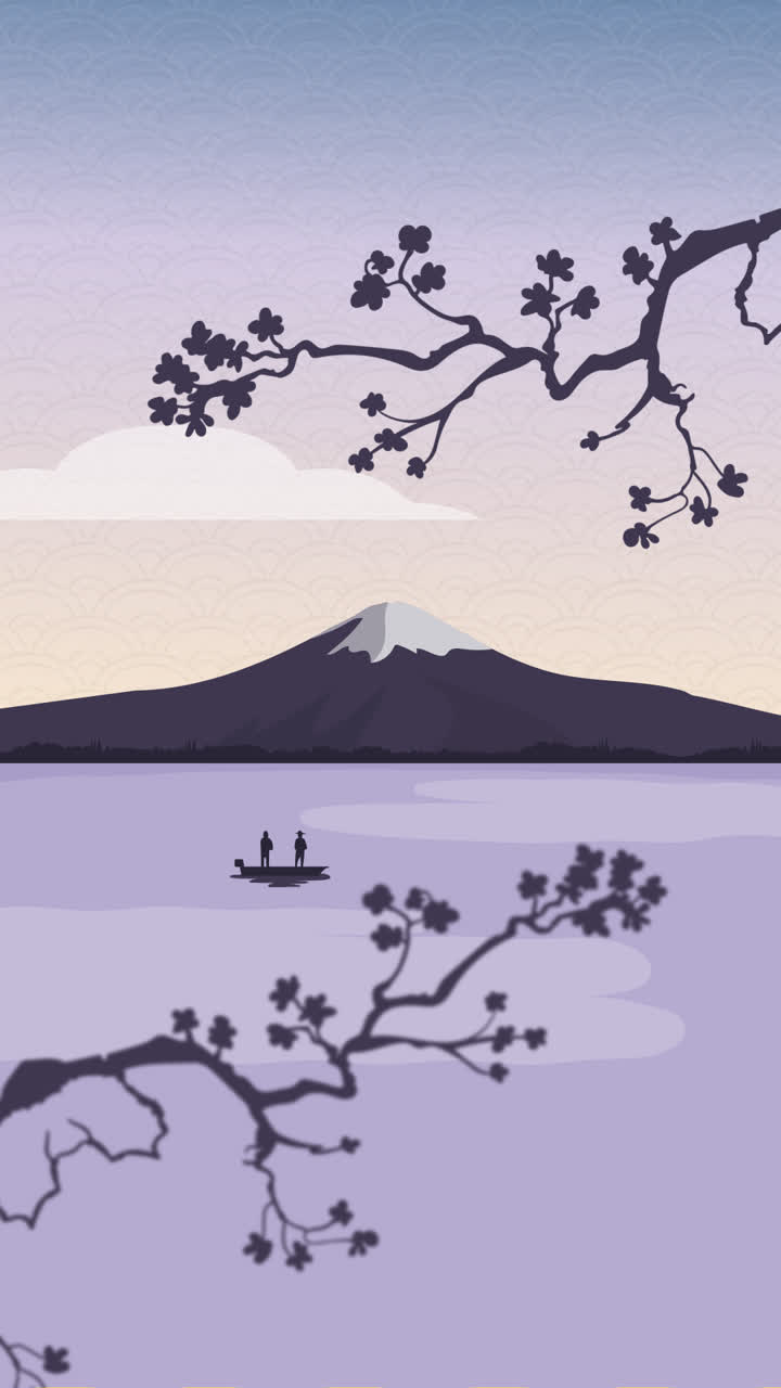 간단한 일본어 커버 세트의 모션 그래픽