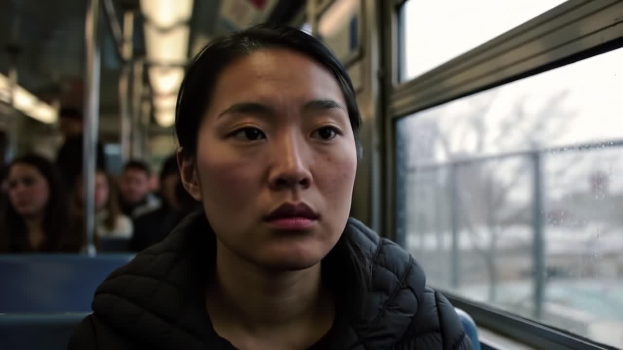 지하철에 있는 여자