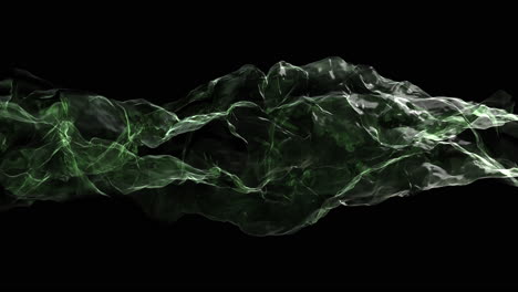 dynamic black and green swirling smoke effect creates mesmerizing circular motion