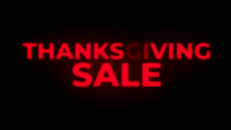 thanksgiving sale text flickering display promotional loop.
