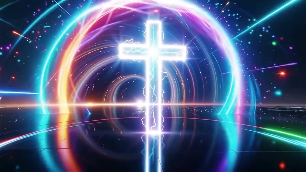 Christian Cross Heavenly Light Worship Background