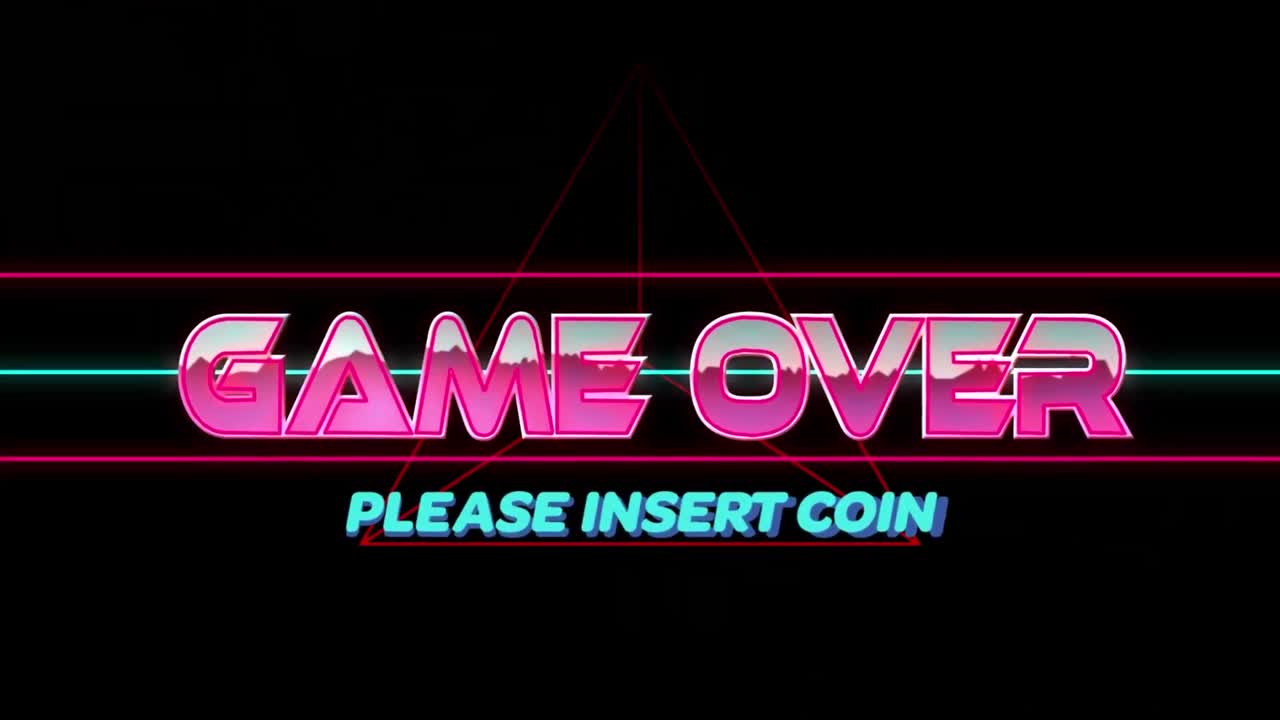 animación del juego sobre texto en fondo negro