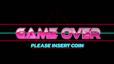 animation of game over text on black background