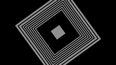 graphic object in black and white with stroboscopic and hypnotic effect, which rotates clockwise decreasing the size from full screen to disappearing in the center, in 16: 9 video format