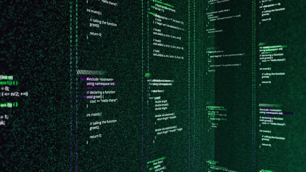 exibição de códigos de computador
