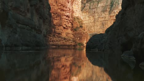 big bend national park, rio grande with mirror reflection of santa elena canyon in southwest texas