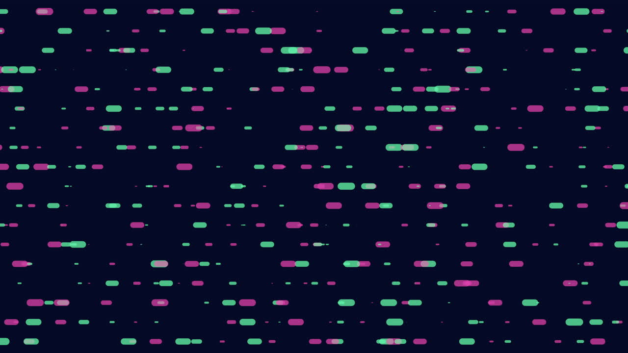 Elegant fusion of purple and green shapes in grid pattern on black background