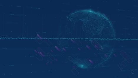 Animación-Del-Procesamiento-De-Datos-Sobre-Estelas-De-Luz-Violeta