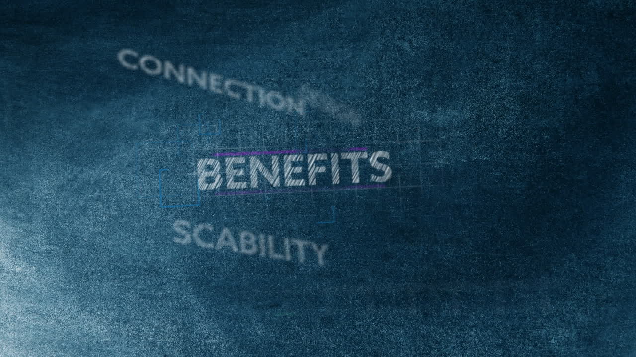 Computer network concept texts against blue background