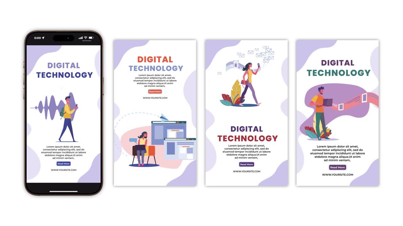 Digital Technology Illustrations for Mobile Apps