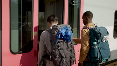 friends taking the train