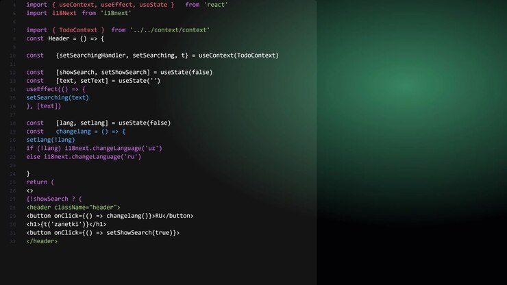 Software Developer Editing React Code in a Code Editor