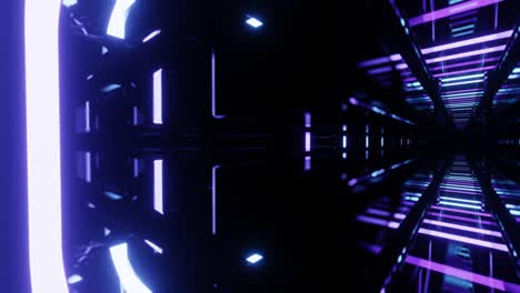 ultraviolet tunnel. hi-tech neon sci-fi tunel. trendy neon glow lines form pattern and construction in mirror tunnel. fly through technology cyberspace. 3d looped seamless 4k bright youth background.