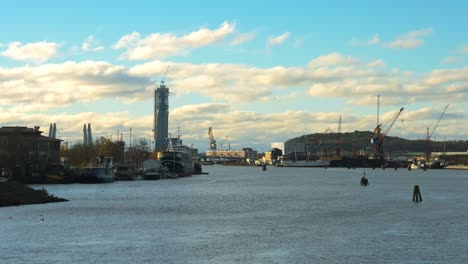 gota alv waterfront at dream quay, gothenburg, wide shot