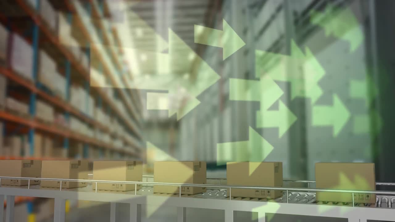 컨베이어 벨트 에 있는 패키지