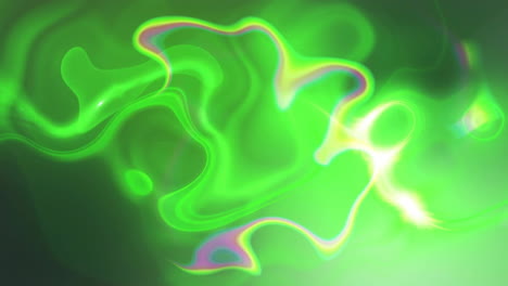 animation of neon green shapes moving on black background