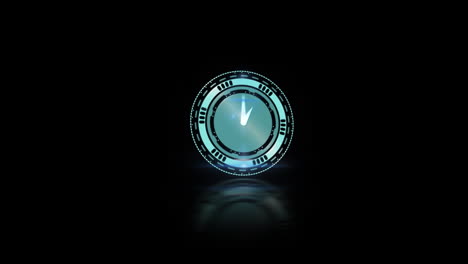 animación de una placa de circuito de computadora sobre el reloj sobre un fondo negro
