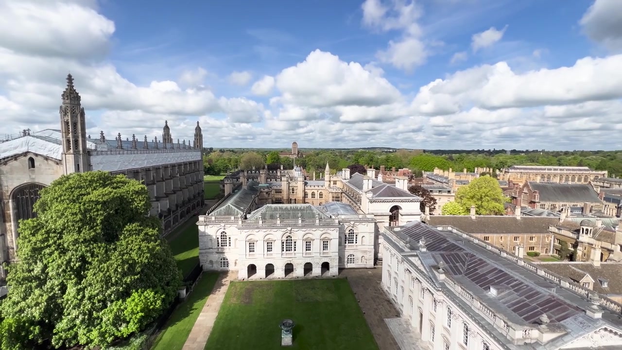 Panoramautsikt over horisonten ved King's College i Cambridge