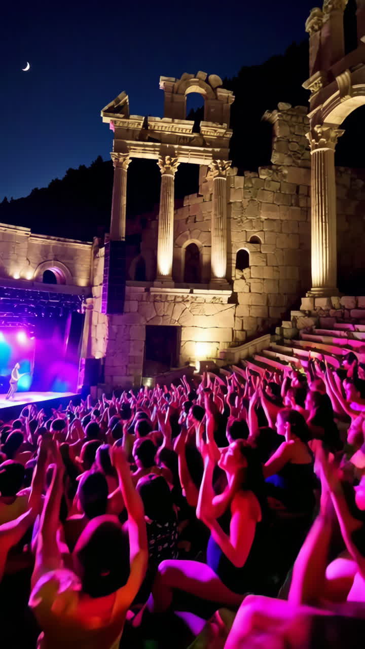 Ancient Amphitheater Concert at Night