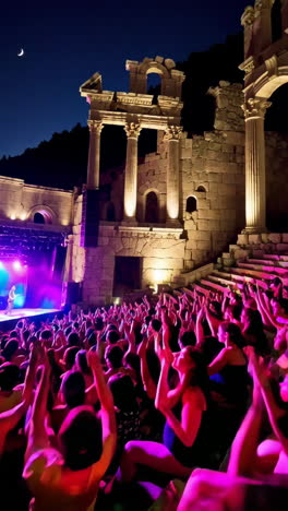 ancient amphitheater concert at night