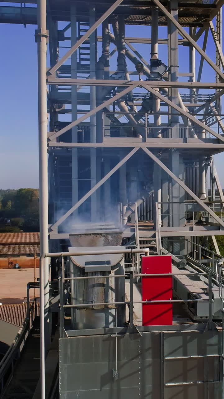 Grain elevator. Agriculture business. Harvest storage Vertical video