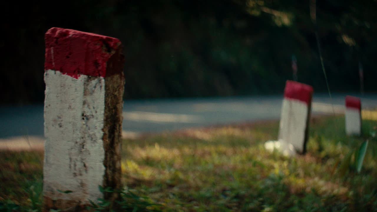 Roadside Markers along a Country Road
