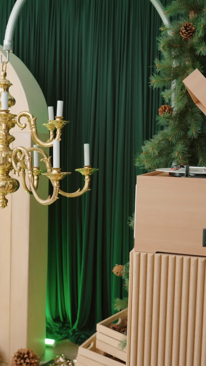 Festive Chirstmas Holiday Ambiance with Vintage Audio Accents