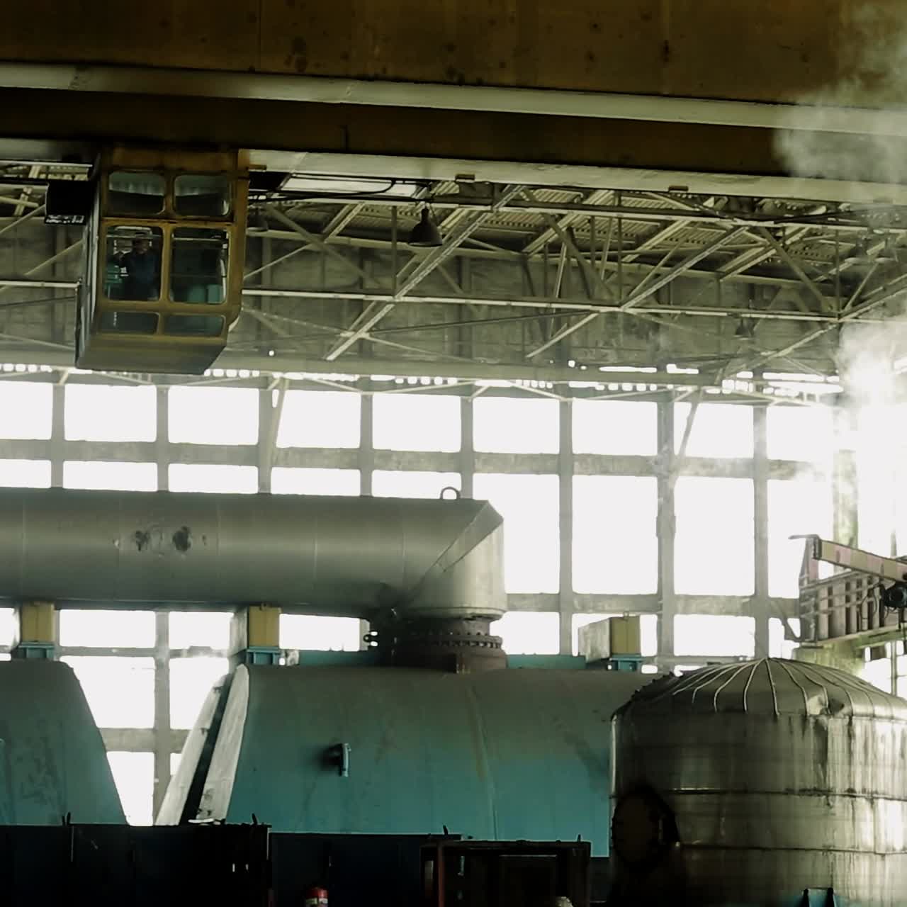 Overhead crane in factory