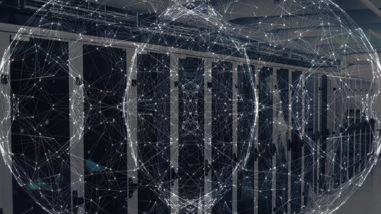 서버  ⁇ 을 통한 연결 네트워크의 애니메이션