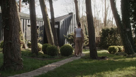women walking in a beautiful garden
