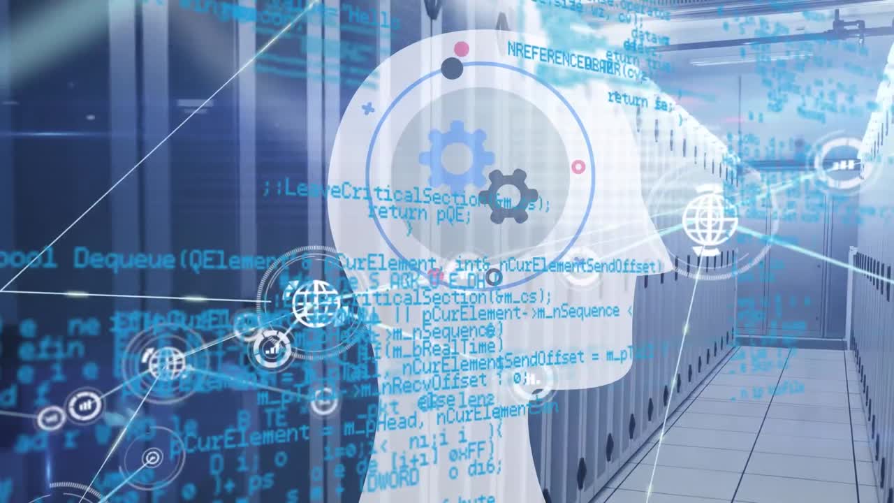 ⁇ 과 함께 머리의 애니메이션과 서버 방에서 데이터 처리