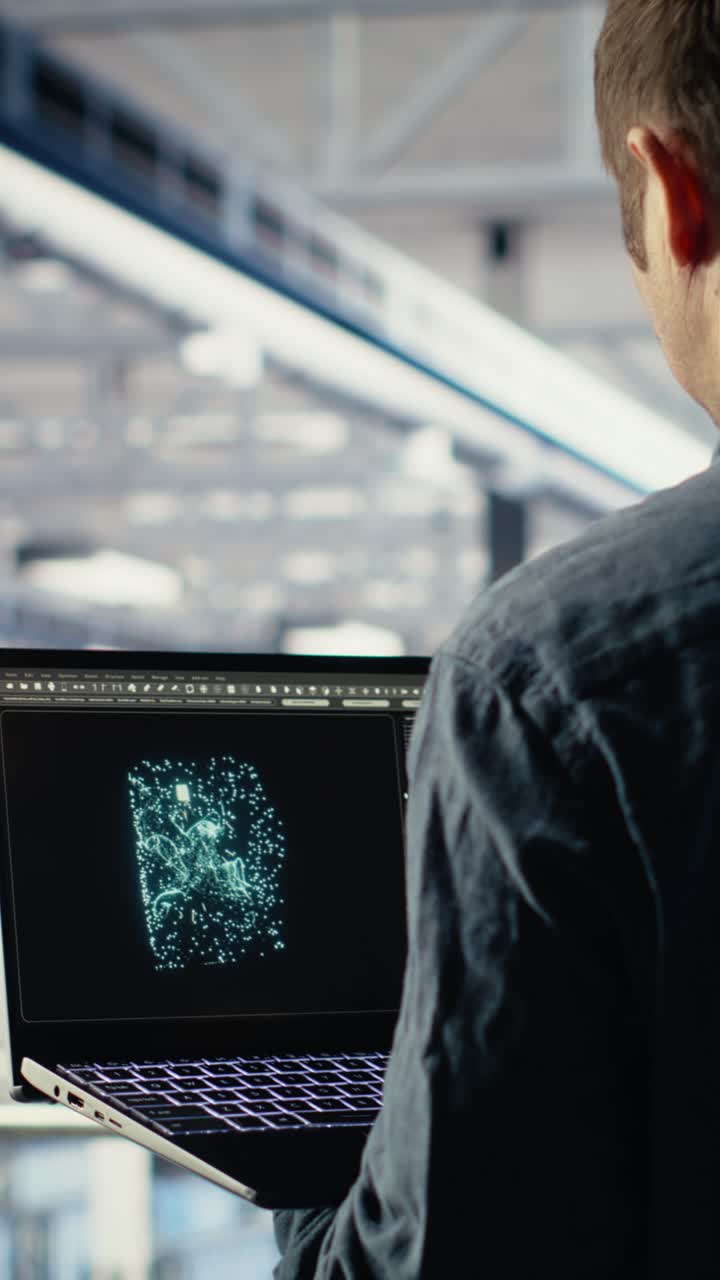 Vertical Video Data Center Engineer Adjusts System Settings To Improve Ai Rigs Processing Speed