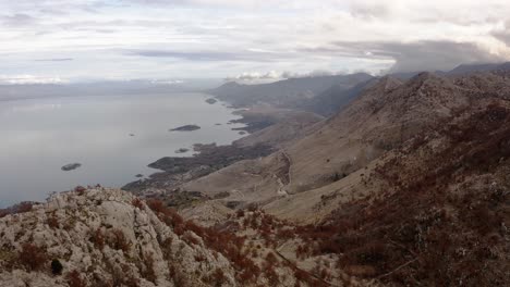 Drone-shot-flying-over-the-Dinaric-Mountain-Range-in-Montenegro